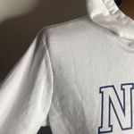 Nike spellout logo kangaroo pocket white and navy drawstring hoodie size M Photo 8