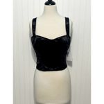 Good American The After Hours Cropped Velvet Bustier Black Women's Size 5 / 2X Photo 1