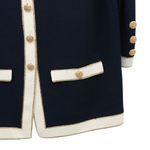 St. John  Evening Santana Knit Navy Blue Gold Nugget Buttons Jacket *Flaw 4 Photo 3