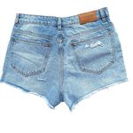 ZARA TRF Floral Embroidered Cotton Denim Shorts Blue High Rise Size 4 Photo 1