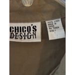 Chicos Design Olive Green Linen Utility Button Up Shirt Women Size M Long Sleeve Size M Photo 1