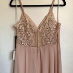 Lulus NWT  Mesh Lace Maxi Dress in Blush Pink Photo 5