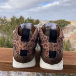 NEW Esse Ut‎ Esse Leopard Cheetah Midi Leather Air Brain Sneaker Animal Print Black Size 5 Photo 5