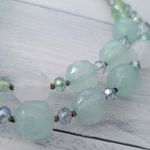 Vintage Necklace Light Green & Light Blue Tones Chunky Statement Photo 4