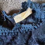 Dark Blue Floral Lace Blouse Chrysanthemum‎ Boho
Farmhouse High Neck Size S Photo 6