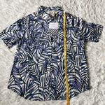 Free People Sandrine Rose Women’s Pearl Snap Hawaiian Western Style Shirt blue size Medium Photo 2