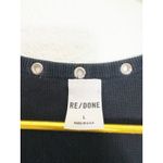 RE/DONE  Eyelet-Embellished Mini Dress Size Large Black Ribbed Grommet Grunge Photo 5