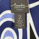 Chico's Travelers Jacket Women's 2 US L Blue White Paisley Crinkle Texture Artsy Photo 4