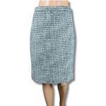 J.Crew Wool Blend Ivory Metallic Tweed Pencil Skirt Size 2 Photo 1