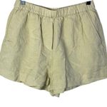 Oysho  Women’s Sz Small Linen Blend Shorts Pull On Light Yellow New NWT Photo 0