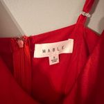 Mable Red Mini Satin with Spaghetti Straps Cowl‎ Neck Christmas Holiday Dress Photo 3