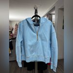 PRETTYGARDEN Sky Blue Half-Zip Sweatshirt Photo 2