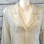 Pierre Cardin  Vintage 80's Blouse Button Down with Pocket Cream-8 Photo 2