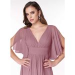 Azazie  Temeka Vintage Mauve A-Line Ruched Chiffon Dress Photo 4