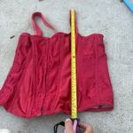 Vintage 90s Empire Intimates Red Lace Up Satin Corset w/ Boning Size 42 USA Made Photo 6