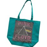 Via Penny Lane Reworked Apparel | Pink Floyd Cyan Green Nylon Tote Bag Photo 0
