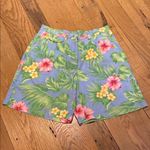 Lauren Ralph LRL Linen Tropical Hawaiian Hibiscus Cottagecore Feminine Shorts 6 Green Photo 0