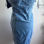 Forever 21  Denim Strapless Bodycon Dress Medium Blue Jean Mini Dress Photo 0