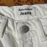 Reformation  White Straight Leg High Waisted Jeans Size 23 Button Fly Cotton READ Photo 4