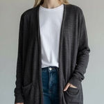 Marine layer  Navy Blue Lightweight Cotton Open Cardigan Photo 0