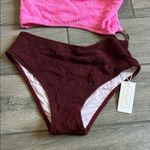 Pink and Burgundy One Shoulder Swim One Piece Size undefined Photo 3