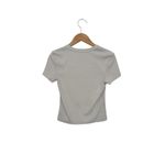 & Other Stories & Other Stories White Ribbed Fitted T-Shirt | Short Sleeve Top | Size S Photo 3