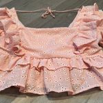 INDIE MAE Boutique women's pink floral ruffle babydoll top S Photo 4