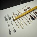 Long Dangle Drop Pierced Earrings Bead / Rhinestone Mixed Lot Of 3 Photo 4