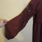 Nordstrom Harlowe & Graham Zinfandel Dark Plum Red Blouse Boho NEW NWT Medium Photo 4