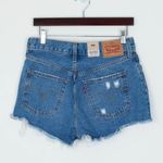 Levi's NWT  Womens 501 High Rise Button Fly Demin Shorts Size 27 Blue Raw Hem Photo 2