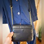 Michael Kors  Jet Set Travel Saffiano Multifunction Crossbody Bag Black Gold Photo 5