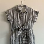 Polagram NWT Bohme Boutique 100% Cotton Button Down Midi Dress Size Small Stripped Blue Photo 1
