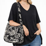 Vera Bradley  Stylish Black and White Paisley Shoulder Bag Photo 0