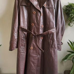 Vintage 1970’s Suburban BRISTOL‎ Leather Brown Trench Streetwear Boho Retro Sz S Photo 0