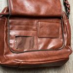 Faux Leather Large Quilted Crossbody Bag Brown Photo 7