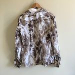 T Tahari  FULL ZIP UP LIGHT JACKET‎ ABSTRACT PRINT TOP WOMENS SIZE M COTTON Photo 4