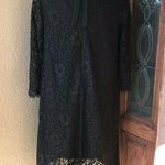 Karl Lagerfeld Womens Dress Size 4 Black Lace Shift 3/4 Sleeve Rhinestones NEW Photo 4