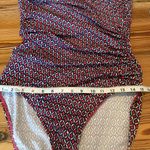 MiracleSuit  Sz 14 Sanibel One Piece Swimsuit Red/White/Blue Slimming Ruched EUC Photo 12