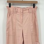 Anthropologie  Elevenses pink linen blend paperbag pants XS Photo 2