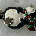 Vintage frosted penguin TC brand brooch. Black Photo 0