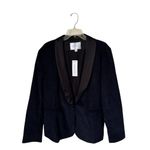 Amour Vert  XL Navy One Button Corduroy Blazer With Black Silk Trim‎ Lapel… Photo 1
