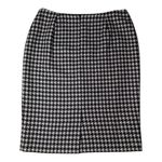 Houndstooth Wool Pencil Skirt By Charles Gray London Size 10 Old Money Academia Black Photo 1