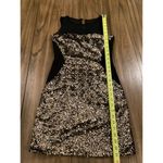 Aidan Mattox  Illusion Sequined Sheath Mini Dress Sleeveless Black Gold US 0 Photo 3