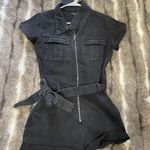 White Fox Boutique Black Denim Romper Photo 1