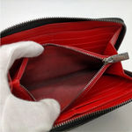 Christian Louboutin Black Leather Panettone Spike Zip Around Wallet GUC Photo 6