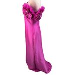 Badgley Mischka Mikado Mermaid Gown Off-Shoulder Pinwheel Flowers pink size 4 Photo 10