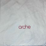 ARCHE White Drawstring Dust Bag Canvas Red Medium 13” x 18” Photo 1