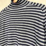 Vince Women’s 100% Cashmere Breton Striped Turtleneck Relaxed Fit Sweater M Photo 8