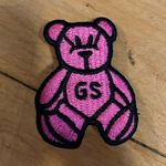 Vintage Girl Scout Pink Teddy Bear Pin Photo 0