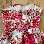 David Meister Cocktail Wedding Guest Dress Floral Strapless Fit & Flare Sz 6 EUC Photo 6